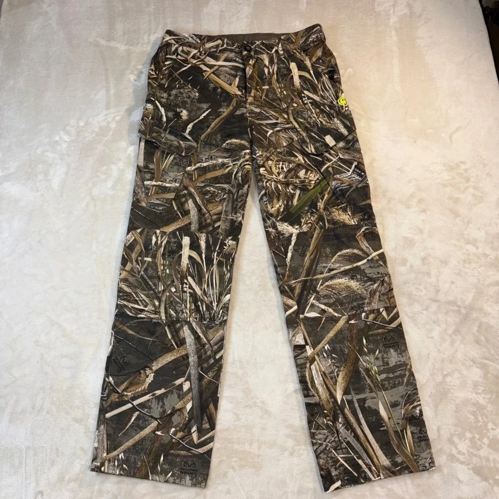 Game Winner Youth XL Realtree Max-5 Camo Cargo Hunting Pants Brown Green Cotton